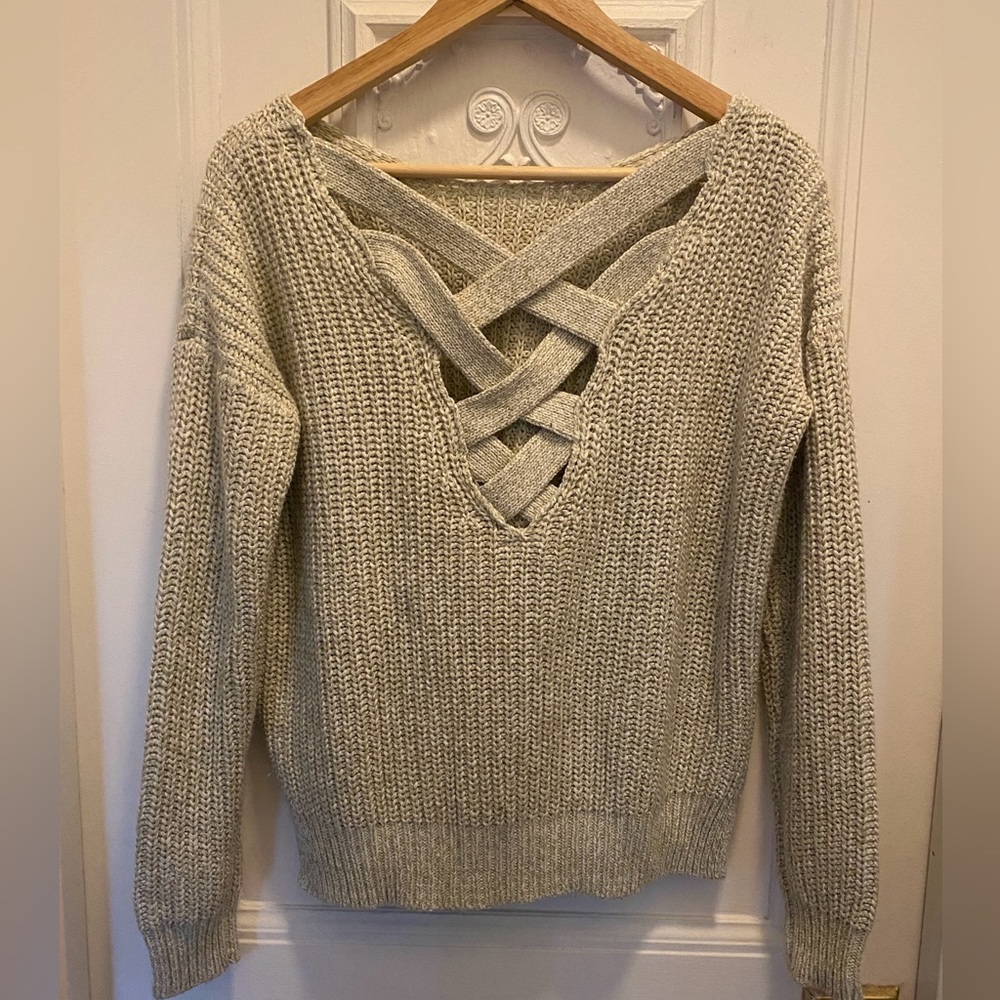 Urban Outfitters Cream V-Neck Sweater